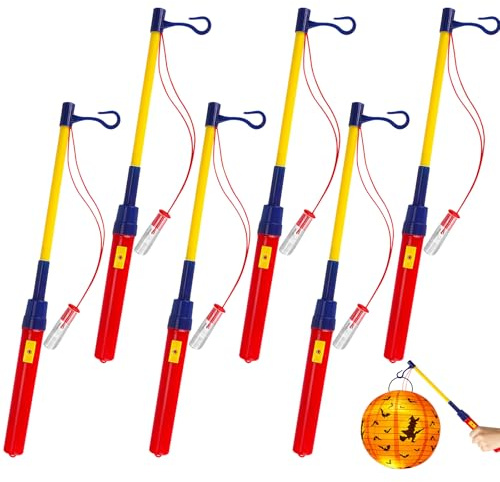DIELIANHUA 6 Stück Laternenstab Kinder, 30CM LED Elektronischer, elektrisch, für St Martin, Halloween, Kostümpartys, Kinderparty