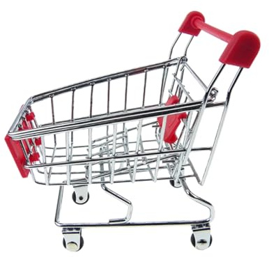 Gatuida Kleiner Einkaufswagen Spielwagen Kinder Trolley Metall Galvanisiert Für Schreibtisch Aufbewahrung Spielzeug