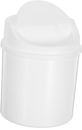 FUNNETOYU Mini poubelle de bureau poubelle de table peut avec couvercle Plastique blanche