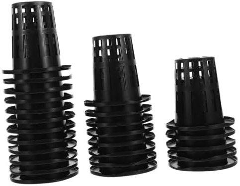 OFFSCH 100Pcs Plastic Mesh Nursery Pots Hydroponic Planting Cups for Root Aeration and Ventilation Reusable Baskets for Indoor Gardening Seedlings Balcony Greenhouse Cultivation