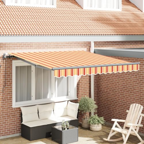 Gecheer Toldo automático retráctil Amarillo y Naranja 350x250 cm Modelo LYKQY-3330255ES