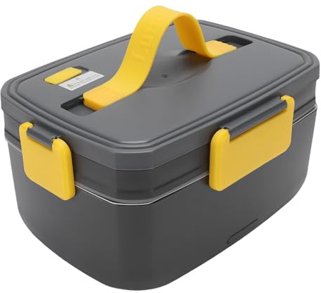 Xiuganpo Scaldavivande Elettrico, Scaldavivande Portatile per Lavoro su Camion Auto, Contenitore in Acciaio Inossidabile 304, Lunch Box Riscaldato per Autisti, Lavoro, Ufficio (Spina europea 220 V)