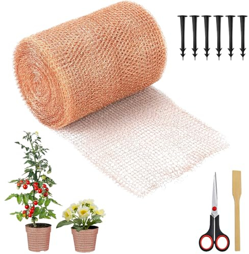 WDKXCN Copper Tape Against Snails, 12.7 cm x 10 m Snail Fence, Copper Net, Double Layer Snail Repellent, Copper Fence, Snail Protection, Raised Bed for Preventing Garden Mouse, Naked Snails, Birds