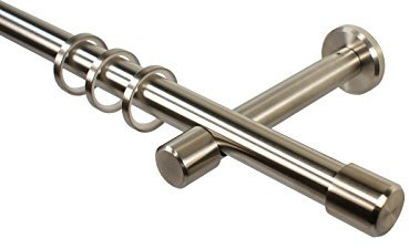 iso-design Edelstahl Vorhangstangen 20 mm mit Endstück Kappe, 180 cm