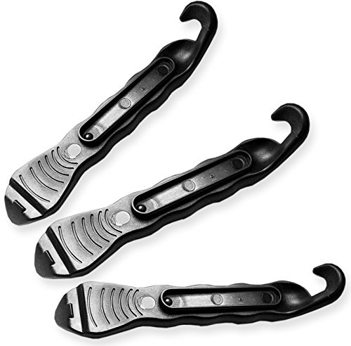 FunFitness Bike Tire Lever - Black - Premium Hardened Plastic Levers to Repair Bicycle Tube - Must Have Tool Kit for Road Bicyclist - Set of 3