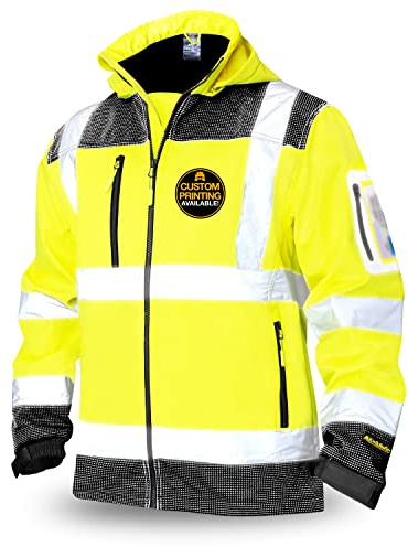 KwikSafety - Charlotte, NC - GALAXY SoftShell Reflective Jacket [LIMITED EDITION PATTERN] Class 3 Water Resistant ANSI OSHA Hi Viz Gear/Yellow Medium
