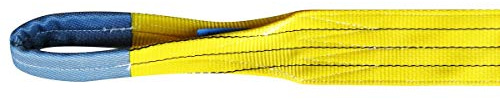 Outifrance Elingue de Levage Plate 2 épaisseur à Boucle - 3 Tonnes Jaune 5 m