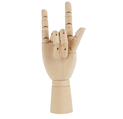 Modellhand aus Holz Hölzerne Menschliche Flexible Holzhand Modell Zeichnungsmodell für Anfänger, Profis und Künstler(10 rechte Hand)