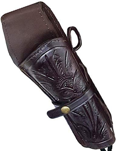 Modestone Western Leather Right Handed Revolver Holster for Pistolengürtel Brown