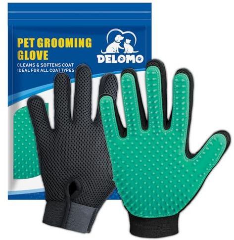 Gants Anti-Poils de Toilettage pour Chats et Chiens à Poil Court ou Long