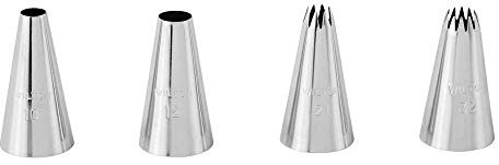 Wilton Juego de puntas decorativas grandes para decoracion de tartas, 4 piezas