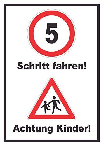 HB-Druck Schritt Fahren Achtung Kinder Schild A3 (297x420mm)