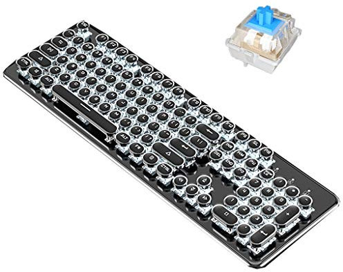 ARCH Retro Gaming Fissato La Tastiera Gaming, Pannello Interamente in Metallo con Il Gioco Meccanico USB Tastiera Gaming Tastiera di Computer Via Cavo for PC/Mac/Desktop Gamer