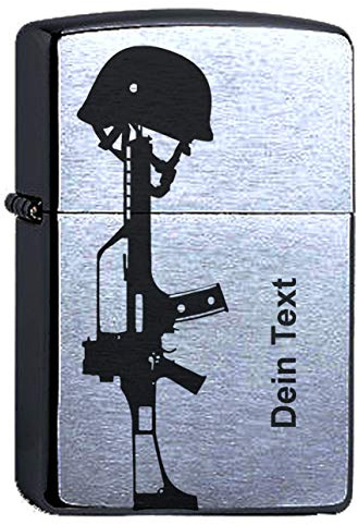 Zippo Benzinfeuerzeug G36 Gewehr Gravur Dein Text Sturmgewehr Bundeswehr Lasergravur personalisiert Wunschtext Militär Sturmfeuerzeug