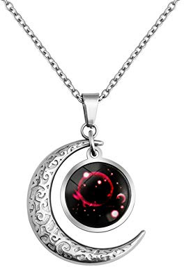 LEJAHAO Sternzeichen Kette Damen Herren mit Charms Anhänger Sternbilder Tierkreiszeichen Mond Stern Rapper Luna Modeschmuck Halskette Simple Hip Hop Medallion Zodia Necklace Ketten für Männer Jungen