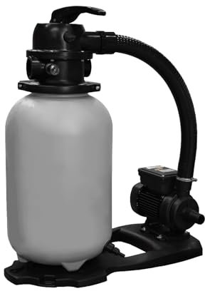 ESPA LEADER Equipo de Filtración Bomba de Agua y Filtro Compact 300, para Piscinas hasta 32 m³, Carga de Arena 25 kg, Compatible con Agua Salada, Válvula 6 Posiciones, Manómetro y Purga de Aire