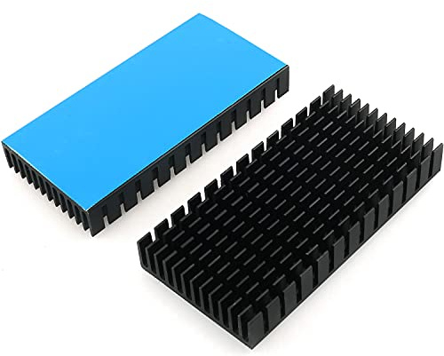ZZHXSM 2Pcs 80mm Heatsink 80 x 40 x 11mm Black Aluminum Heat Sink Radiator Cooler with Thermal Conductive Adhesive Tape Cooling Fin for Cooler Electronics CPU Led