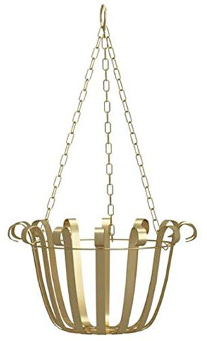 Blumenampel Europäische Stilwand Hängende Blumentopf-Halterung-Haken-Eisenbügel-Pflanzen Makramee Blumenampel (Color : Gold)