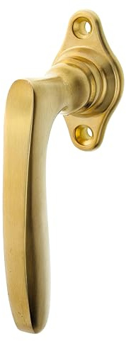 Ventano elegante Halbolive Fensterolive Fenstergriff Art Déco Modell ''Spandau P'' Messing patiniert - handgefertigt mit integrierter Rasterung