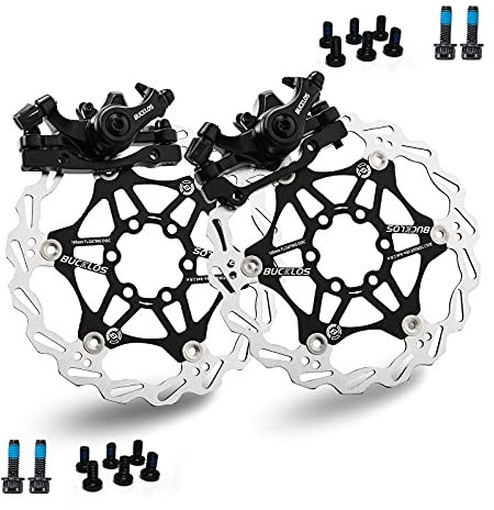 BUCKLOS Mountain Bike Disc Brake kit, Mechanical Line Pulling Disc Brakes