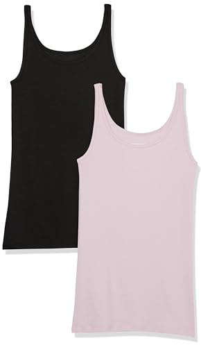 Amazon Essentials Women's Slim-Fit Thin-Strap Tank Top, Pack of 2
