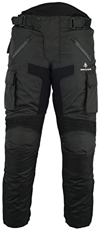 NORTH SKIN Protective Waterproof Motorcycle Armour Thermal Motorbike Cordura Biker Black Trousers Pants with CE Amoured for Mens Womens