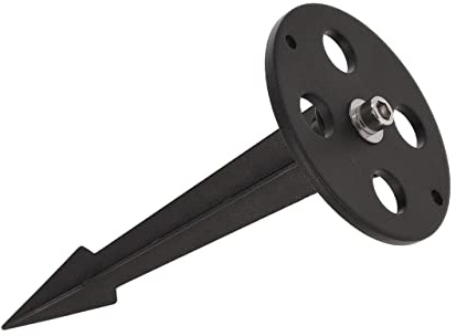 LED Universum - Universal Erdspieß schwarz 22cm - rostfreies Metall pulverbschichtet für Sockelleuchten, Außensteckdosen & Wegeleuchten (10 Stück)