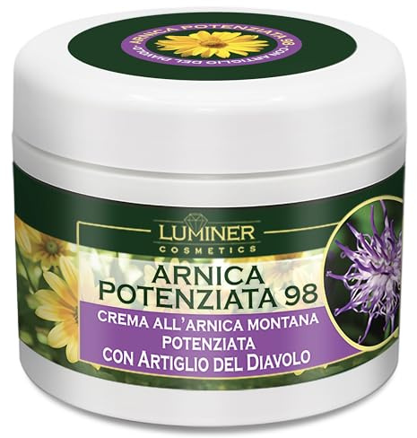 Arnica per Cavalli Uso Umano 200ml LUMINER, Arnica Gel Forte 98 Potenziata, Crema Arnica Forte Montana e Artiglio del Diavolo Forte, Formula Naturale Concentrata ad Azione Intensa Made In Italy
