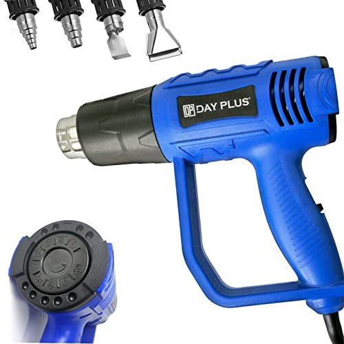 Kit pistola ad aria calda, 2000 W, pistola termica elettrica con 4 ugelli, 2 livelli di riscaldamento, temperatura regolabile (60 – 600 °C), flusso d'aria: 300 – 500 l min, per sverniciare, saldare e