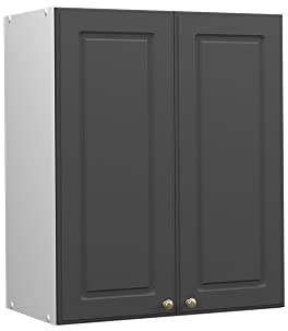 Vicco Hängeschrank Fame-Line, Anthrazit-Gold, 60 cm | MDF-Front · Soft-Close · 2 Einlegeböden · Metallgriffe · ✓ Praktischer Stauraum