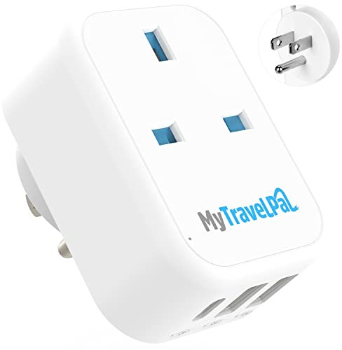 MyTravelPal® UK to US Plug Adapter With USB-C | Safety Standards | Travel Adapter for USA and Canada