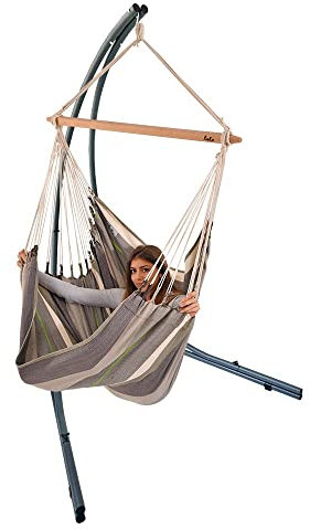 Lola Palma Hängesesselgestell aus Metall mit XXL Hängesessel Beauty Sofa Oliva Jumbo 110 cm wetterfest