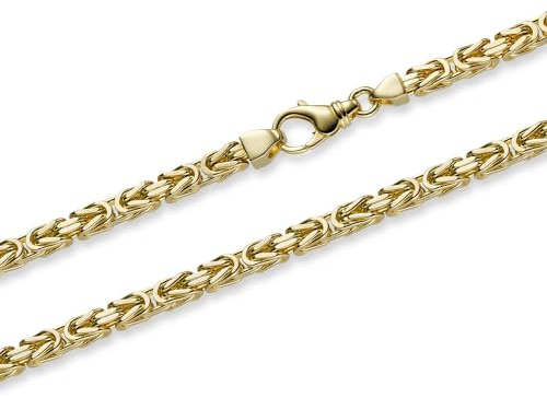 hoplo holzenplotz Goldkette Königskette Halskette Breite 5,0 mm massiv 585-14 Karat Gold, Kettenlänge:22 cm Armkette