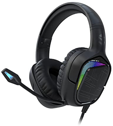 Black Shark Cuffie da gioco con microfono, cuffie da gioco cablate con microfono per PC PS4 PS5 Xbox Switch, audio surround stereo, coppe morbide con memoria Design confortevole