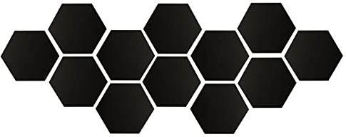 Tanant Schwarzer Hexagon-Fliesen-Rückwand Zum Abziehen und Aufkleben, 8,9 X 6,3 cm, Selbstklebender, Wasserfester 3D-Aufkleber aus Acryl Zum Aufkleben von Wandfliesen für die Küche (12 Blatt)(#1)