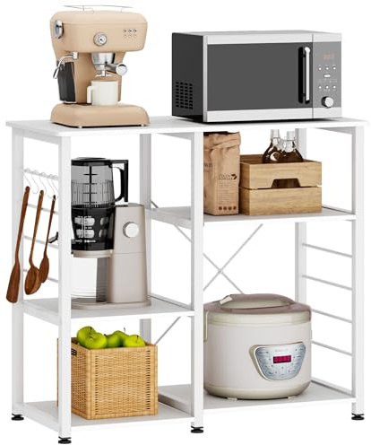 SogesHome Küchenregal Aufbewahrungsregal Kücheninsel Küchenofen Küchenschrank Bäckerregal Aufbewahrungswagen Organizer Multifunktionales Lagerregal 90 x 40 x 83 cm