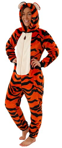 Disney Grenouillere Tigger Winnie The Pooh Adultes | Combinaisons Pyjama Femme | Costume de Tigger en Polaire Adulte | Tailles Petites à XX-Large | Marchandise Officielle Winnie l'ourson | X-Large