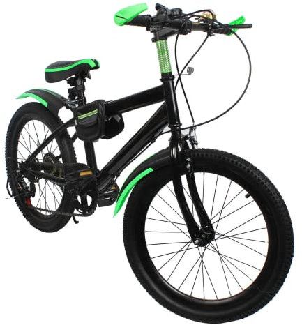 Queeucaer Kinder Fahrrad,Freestyle Kinderfahrrad,Mountainbike, 20 Zoll,grüner,Ideal für Fahrten auf Straßen, in den Bergen und unter Allen Anderen Straßenbedingungen.