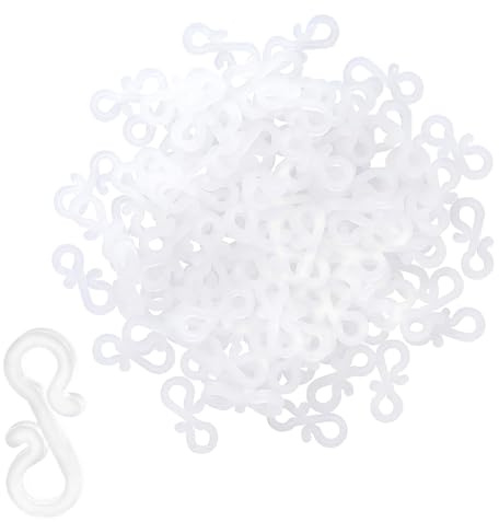 ZEACCT 100 Stück Mini Dachrinnenhaken, Kunststoff Lichterkette Haken, Weihnachtsbeleuchtung Haken, S-Clip-Haken, Mini-Dachrinnenhaken Aus Kunststoff, für Innen Und Aussen