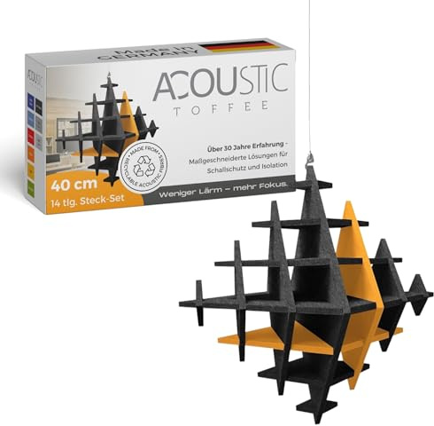 platino24 „CUBO“ 3D-Akustik-Objekt Würfel für optimale Raumakustik I Schallabsorber für Decke in innovativem Design I Größe: 40 cm I Recyclebares & nachhaltiges Absorber-Element