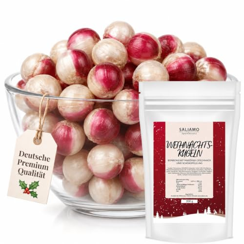 Saliamo | 200g Godjul Weihnachtskugel Bonbons Weihnachten - weihnachtliche winterliche Bonbons - Hergestellt in deutscher Manufaktur - ohne Alkohol