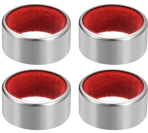 sourcing map 4Ps Wine Bottle Collars, Stainless Steel Wine Drip Ring with Velvet Felt, Leak- Proof Anti- Overflow Ring Wine Drip Catcher for Kitchen and Bar