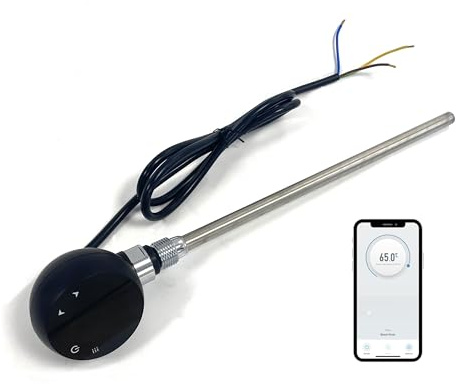 WiFi Electric Smart Heating Element Towel Rails & Radiators 300w Black | LED touchscreen, Thermostat/Timer, Energy Efficient