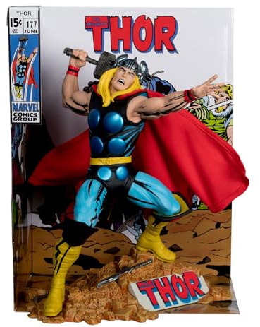 McFarlane Toys - Marvel Thor - Coleccionable a Escala 1:6 con Escena y cómic (The Mighty Thor #177)
