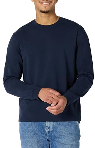 Amazon Essentials T-shirt épais à manches longues à coupe décontractée Homme, Bleu Marine, XXL