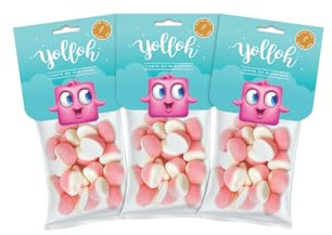 YOLLOH - Yolloh Besitos - Bonbons Sans Gluten - 3 Pack - Enfants - Partage lors d'une soirée cinéma - Délicieuse gomme sucrée au goût de fraise - Confiserie sucrée aromatisée