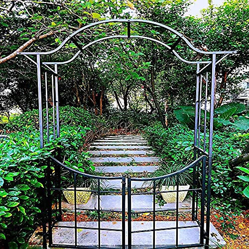 Arche de jardin en métal avec portail pour plantes grimpantes et roses - Assemblage facile - Robuste - Résistante aux intempéries - 120 cm de large