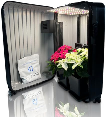 Petite Chambre de Culture Portable Neo V3.0 – Valise de Culture Discrète avec LED Bonsanto, Filtre à Charbon Silencieux, Ventilation Optimisée – Kit Complet avec Terre, Pots (3,2L) & Engrais
