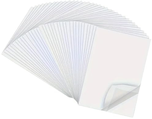 36Pcs Double Sided Adhesive Sheets, A4 Clear Self-Adhesive Sticky Sheet