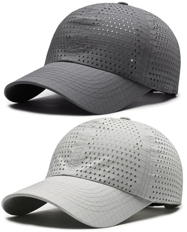 AYPOW 2-pack snabbtorkande mesh basebollkeps för män, andningsbar löpningsmössa sportkepsar för utomhusgolf tennis sommarkepsar mot solen, One Size